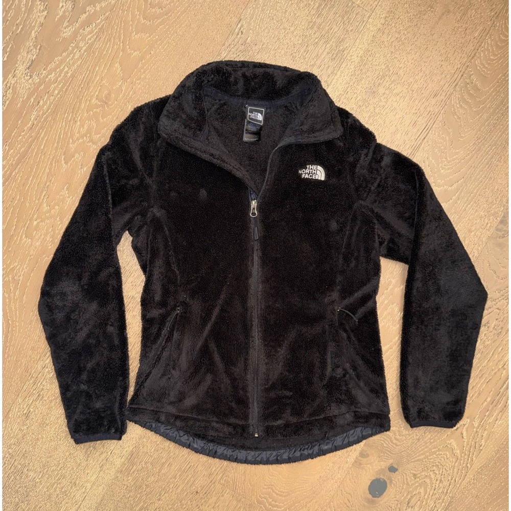 The North Face Osito Full Zip‎ Fleece Jacket Black Womens Small High Pile Soft